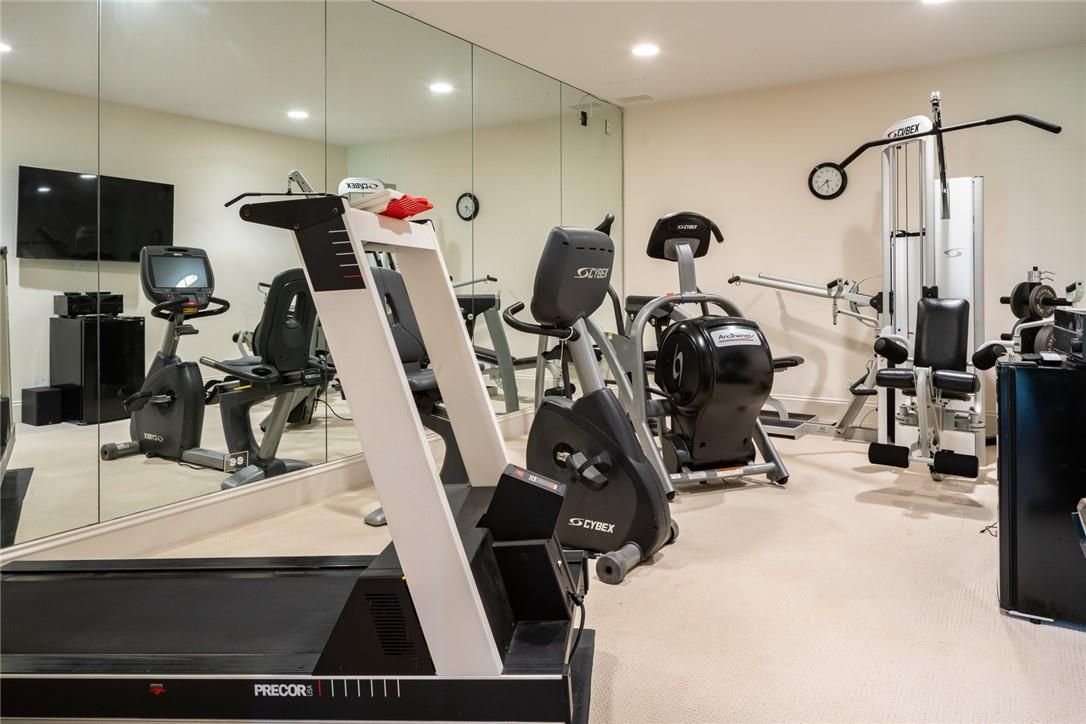Fitness Equipment, Gym, Interior, Recessed Lighting