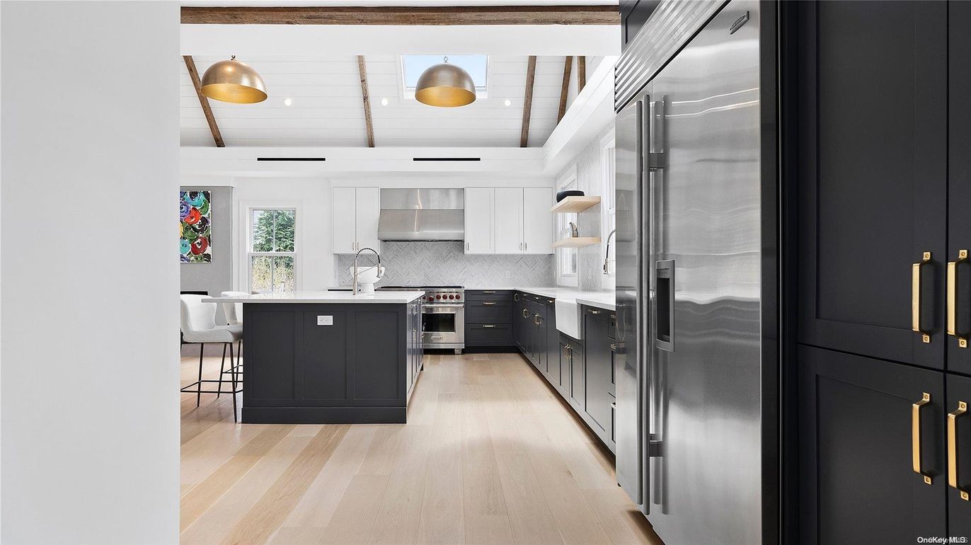 Interior, Kitchen, Pendant Lights, Stainless Steel Appliances, Wooden Ceilings, Wood Texture Flooring