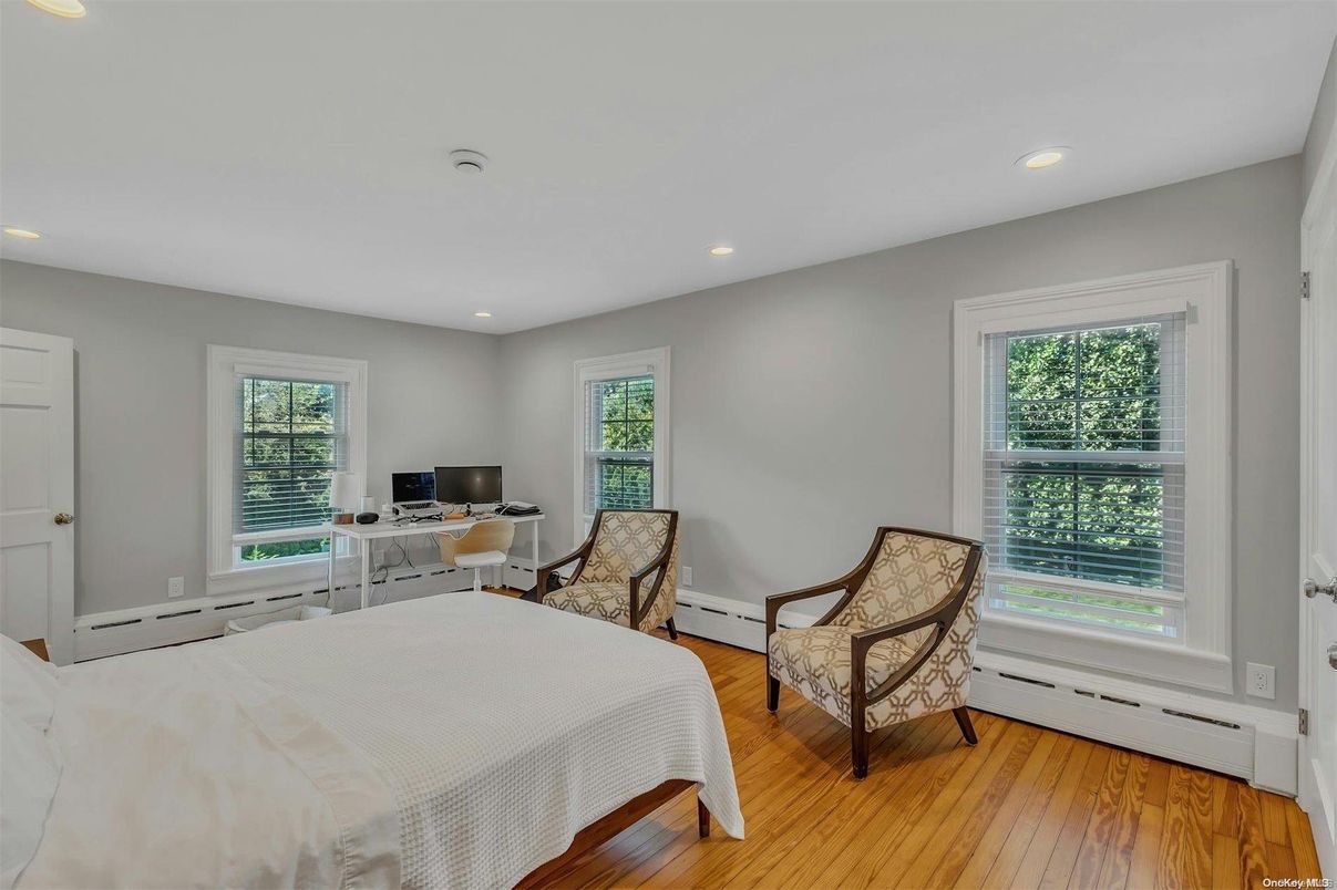 Bedroom, Home Office, Interior, Recessed Lighting, Wood Texture Flooring