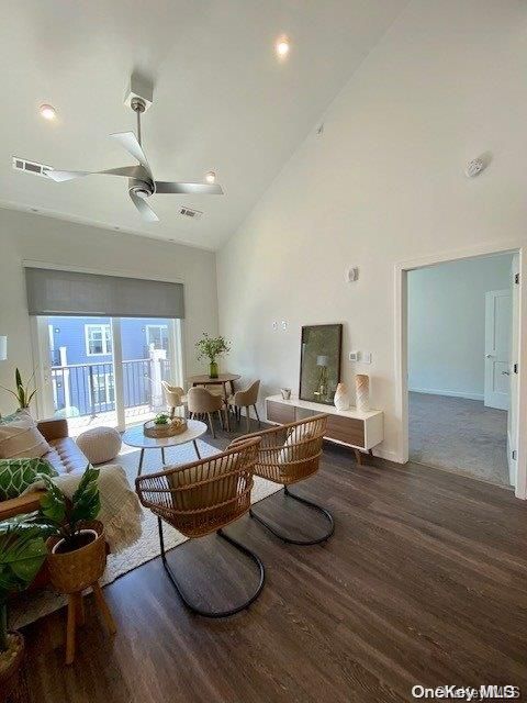 Dining room, Interior, Living room, Recessed Lighting, Wood Texture Flooring