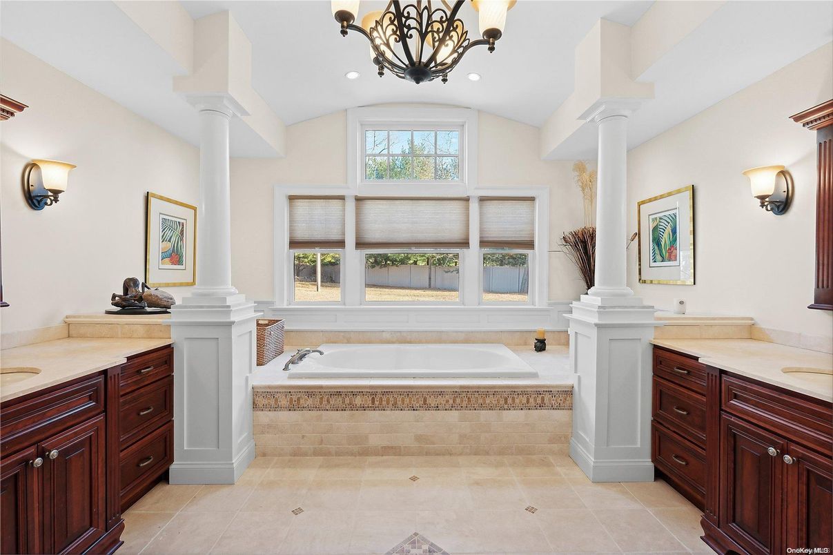 Bathroom, Chandelier, Interior, Recessed Lighting