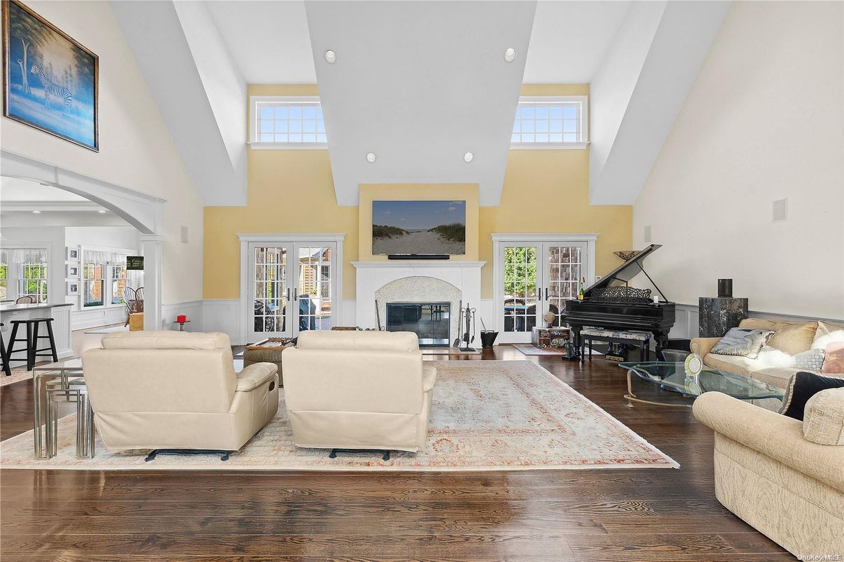 Fireplace, Interior, Living room, Piano, Wood Texture Flooring