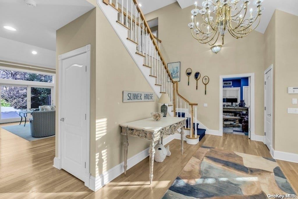 Chandelier, Interior, Recessed Lighting, Wood Texture Flooring
