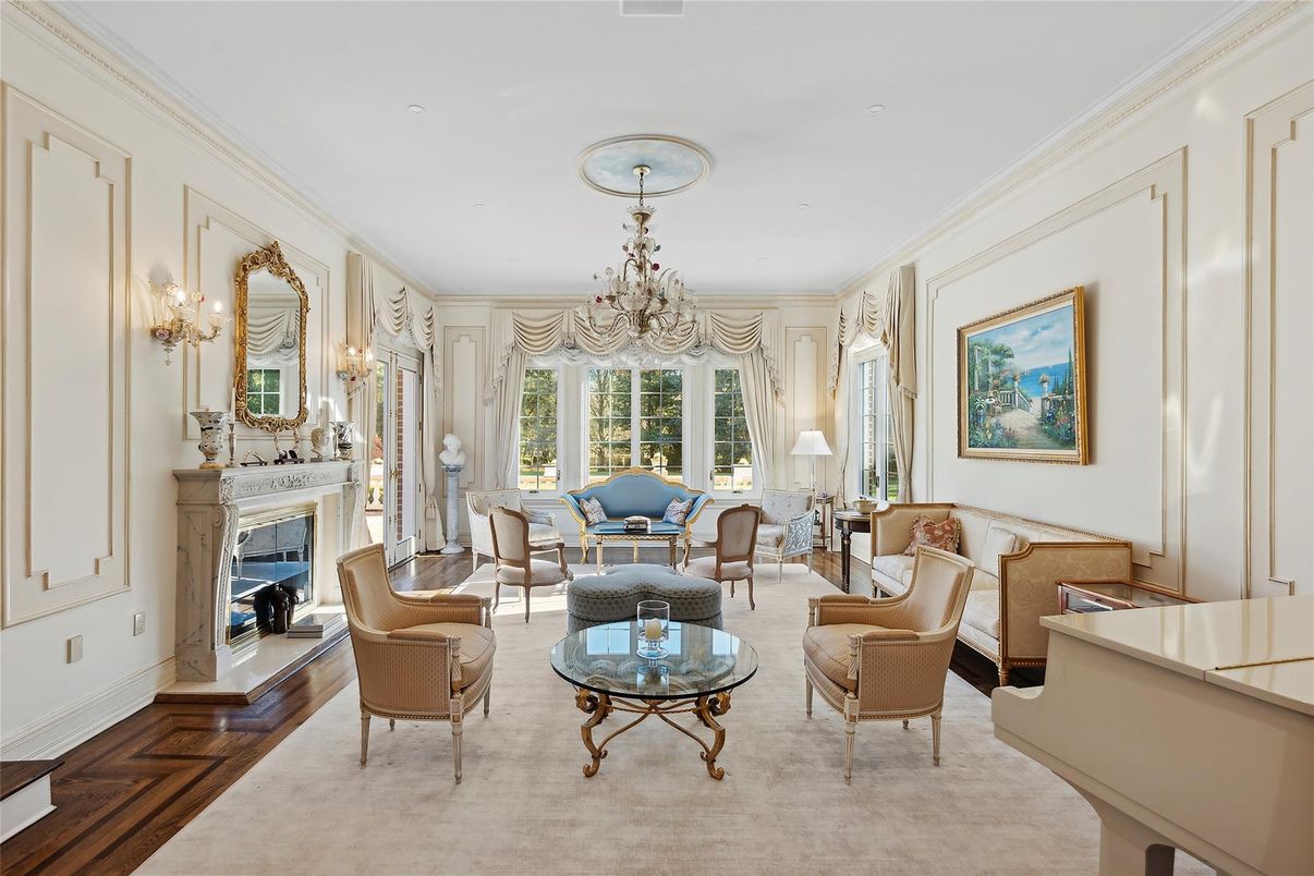 Chandelier, Fireplace, Interior, Living room, Wood Texture Flooring