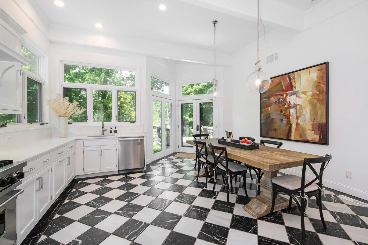 Dining room, Interior, Kitchen, Pendant Lights, Recessed Lighting