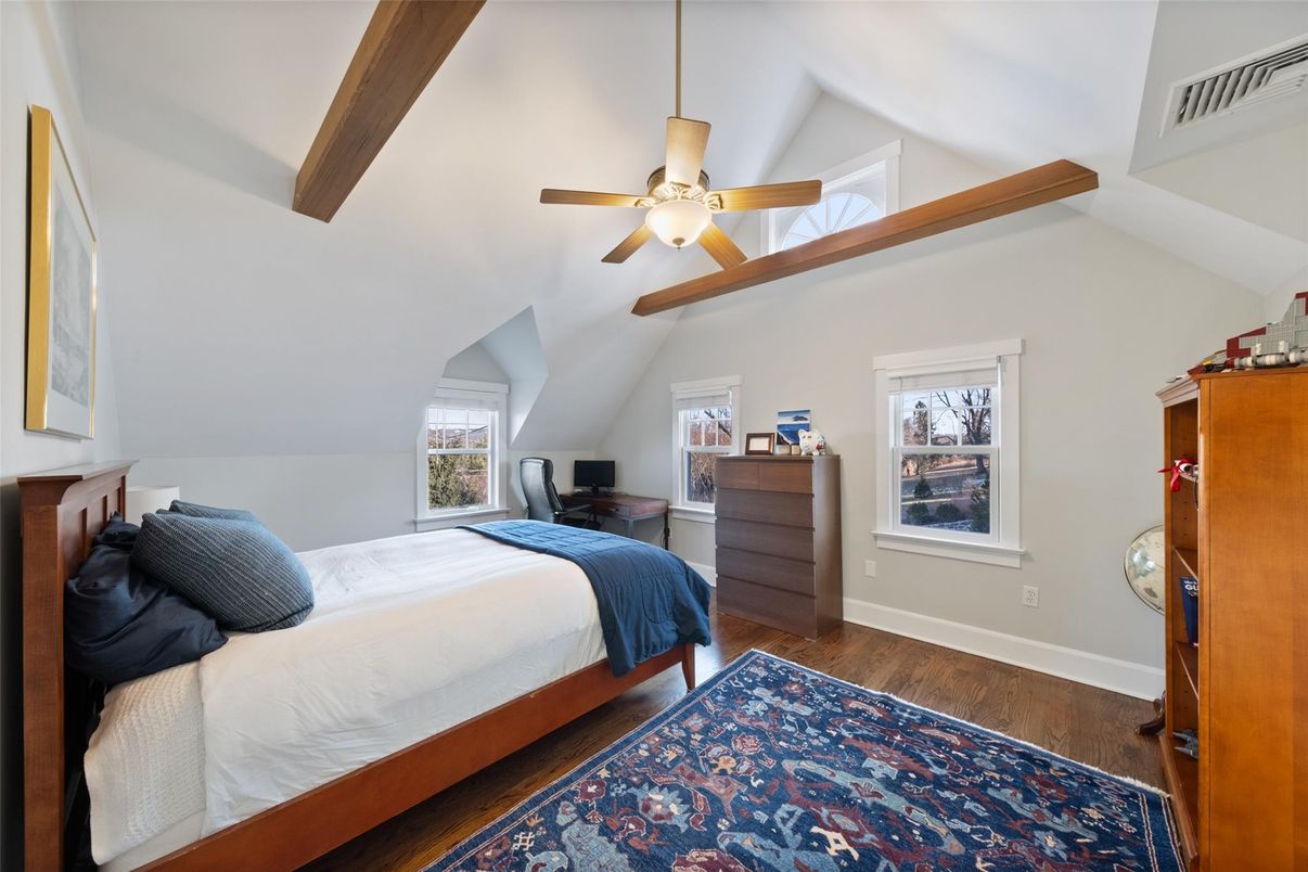 Bedroom, Interior, Wooden Beams, Wood Texture Flooring