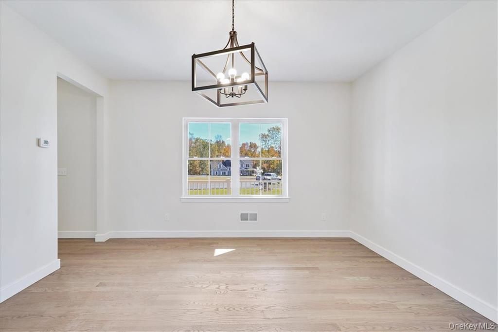 Empty room, Interior, Pendant Lights, Wood Texture Flooring