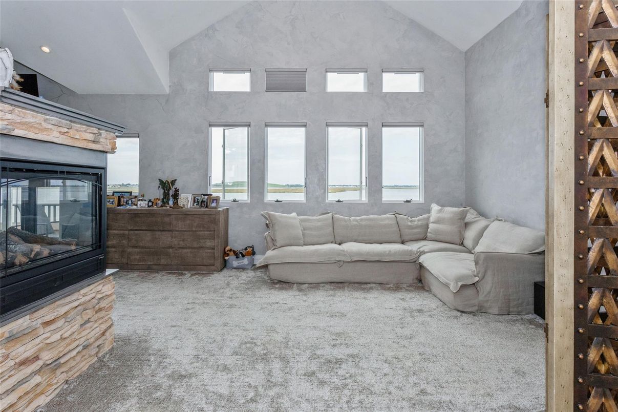 Fireplace, Interior, Living room, Recessed Lighting, Water