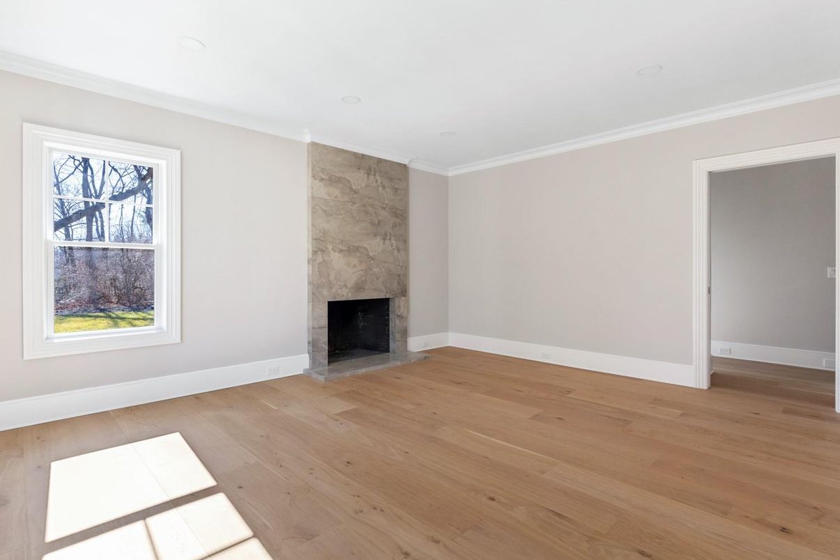 Empty room, Fireplace, Interior, Wood Texture Flooring