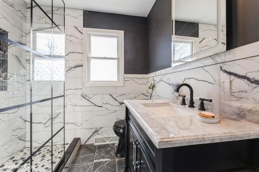 Bathroom, Glass Shower, Interior, Marble, Marble Walls