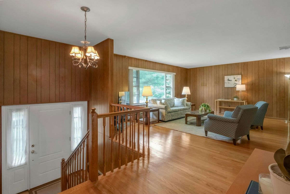 Chandelier, Interior, Living room, Wood Texture Flooring, Wooden Walls