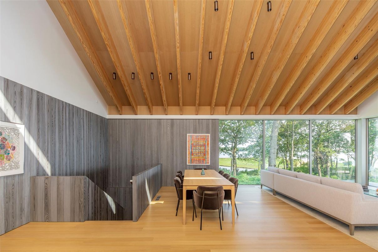 Dining room, Interior, Living room, Wooden Beams, Wooden Ceilings, Wood Texture Flooring