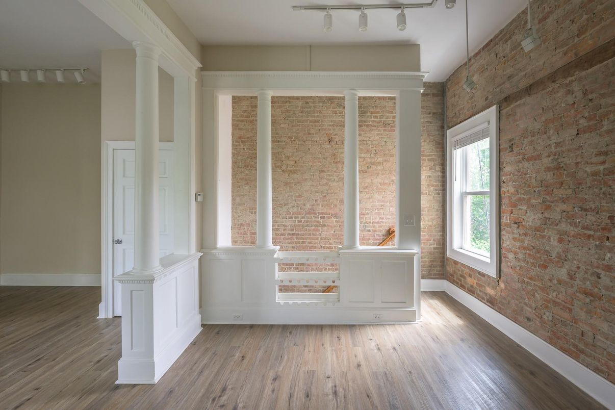 Interior, Stone Walls, Wood Texture Flooring