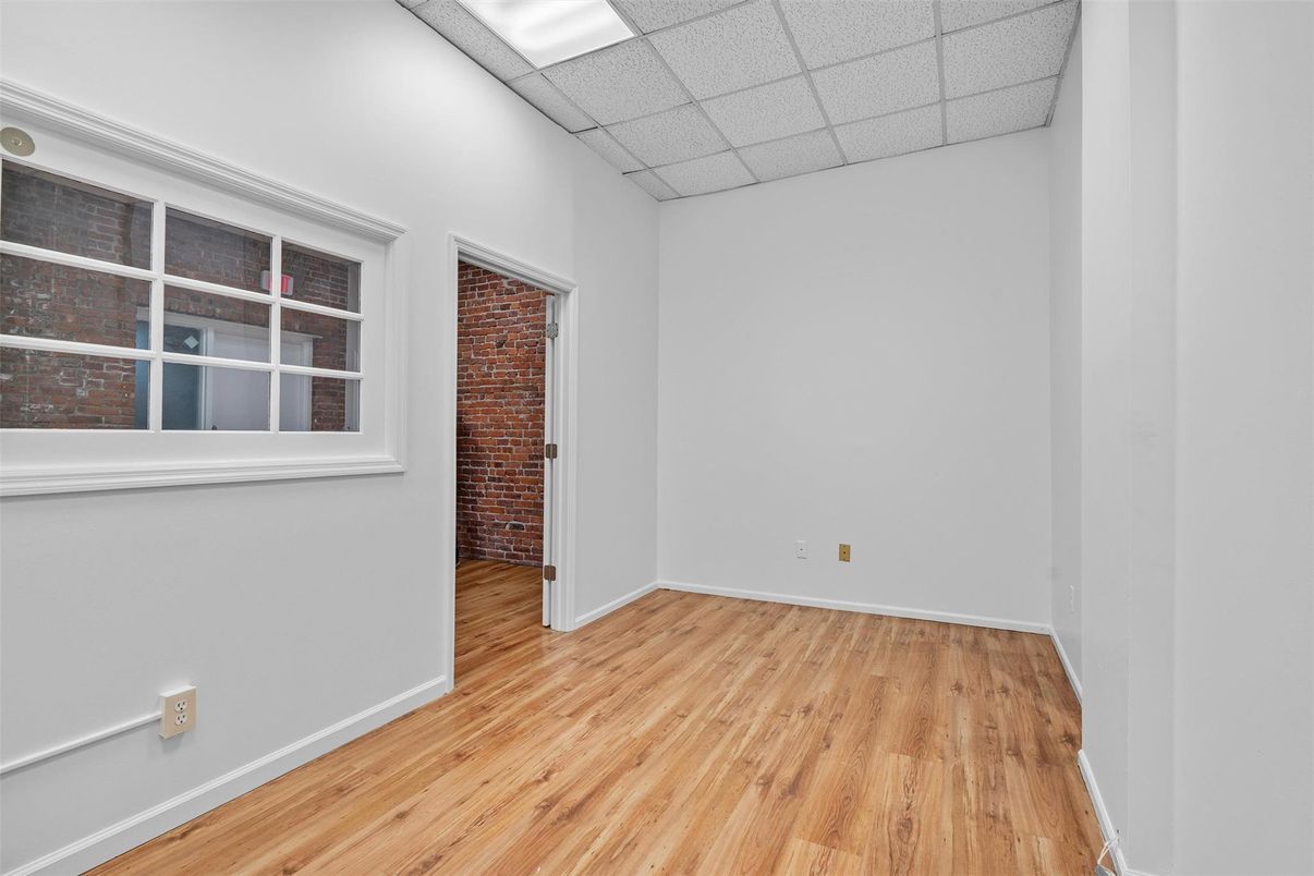 Empty room, Interior, Stone Walls, Wood Texture Flooring