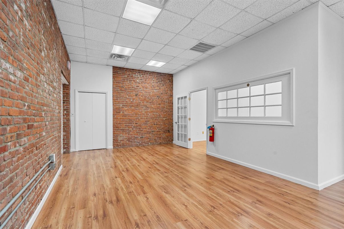 Empty room, Interior, Stone Walls, Wood Texture Flooring