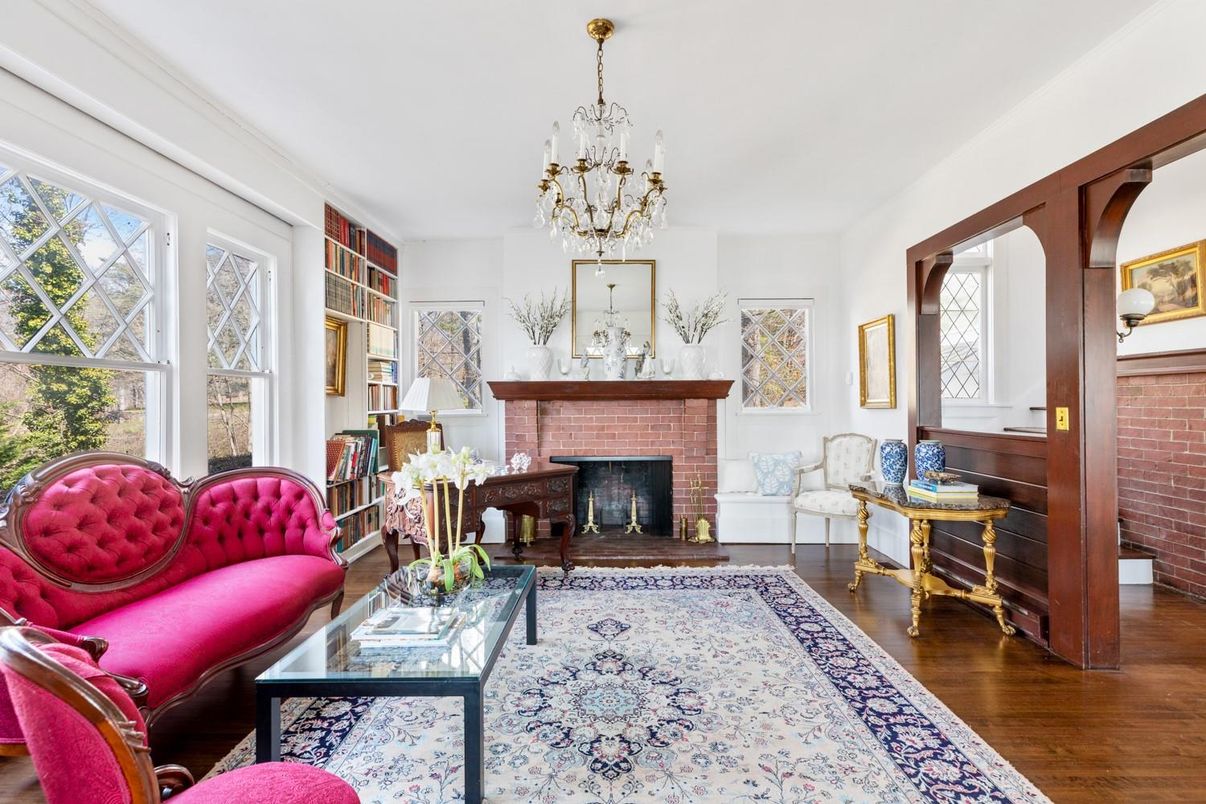 Chandelier, Fireplace, Interior, Living room, Wood Texture Flooring