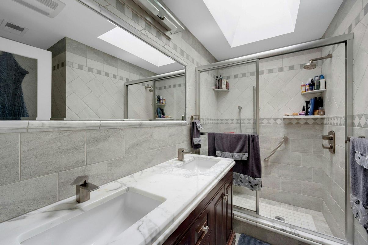 Bathroom, Dual Sink Vanities, Glass Shower, Interior