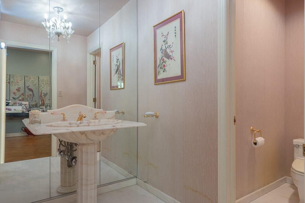 Bathroom, Chandelier, Interior, Wood Texture Flooring