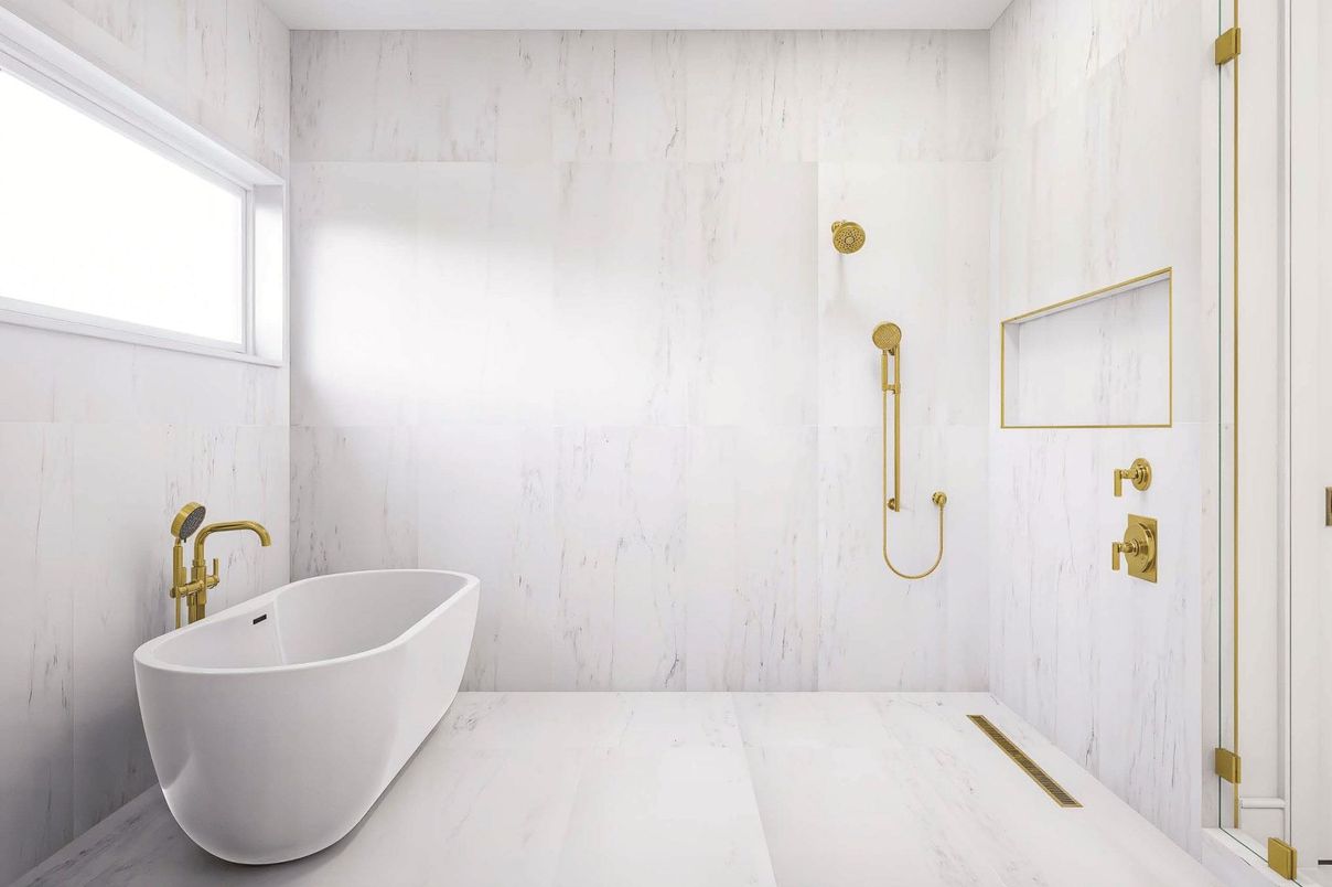 Bathroom, Free Standing Baths, Interior, Marble, Marble Walls