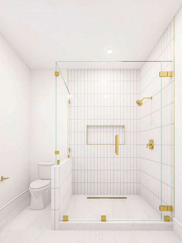Bathroom, Glass Shower, Interior, Marble, Recessed Lighting