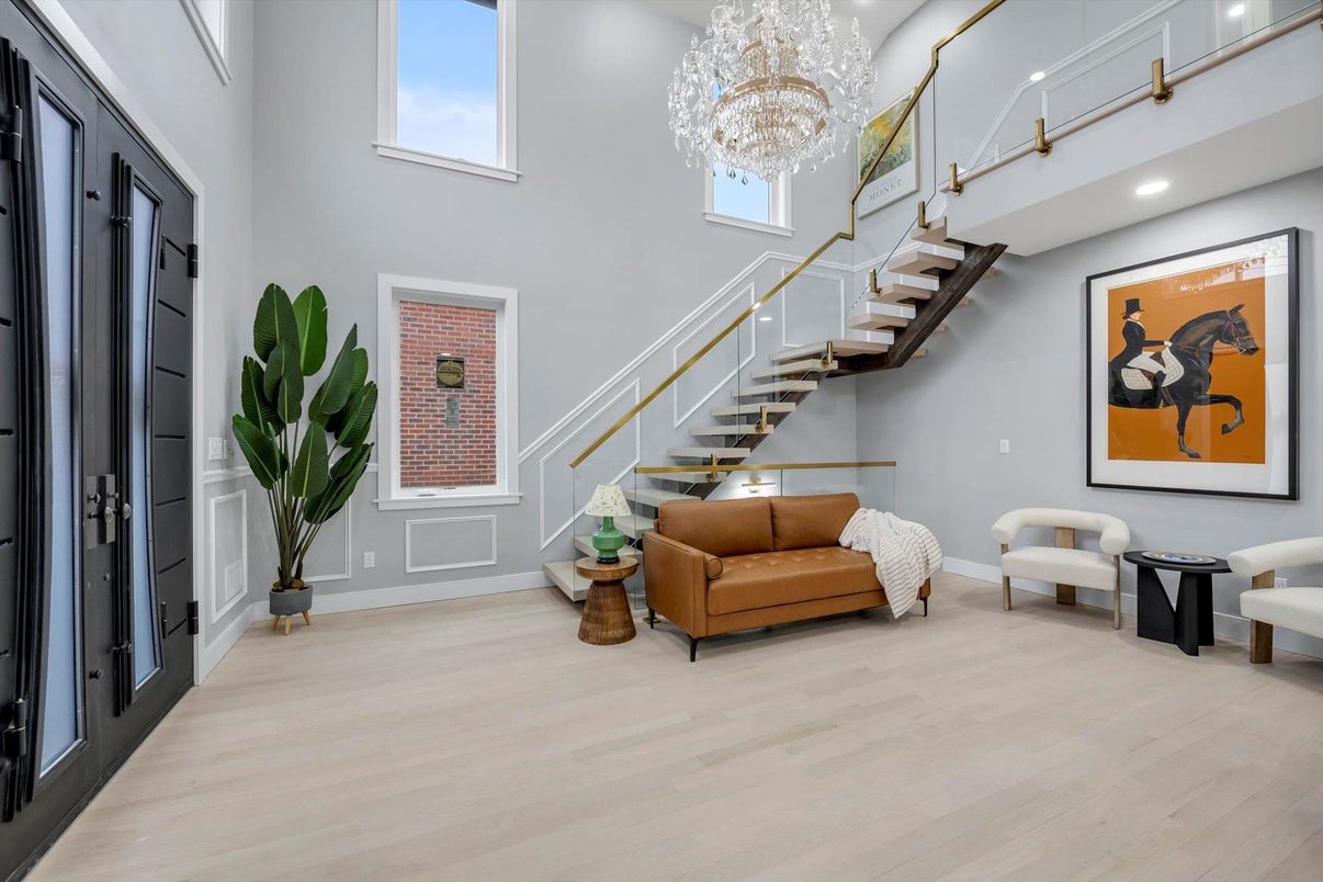 Chandelier, Interior, Recessed Lighting, Wood Texture Flooring