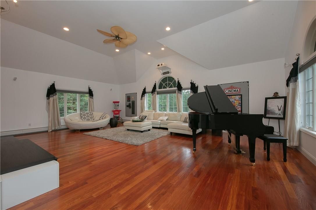 Interior, Living room, Piano, Recessed Lighting, Wood Texture Flooring