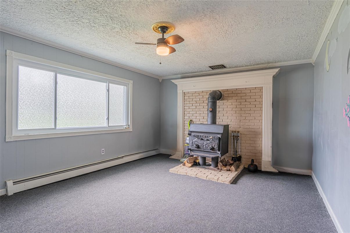 Empty room, Fireplace, Interior, Stone Walls
