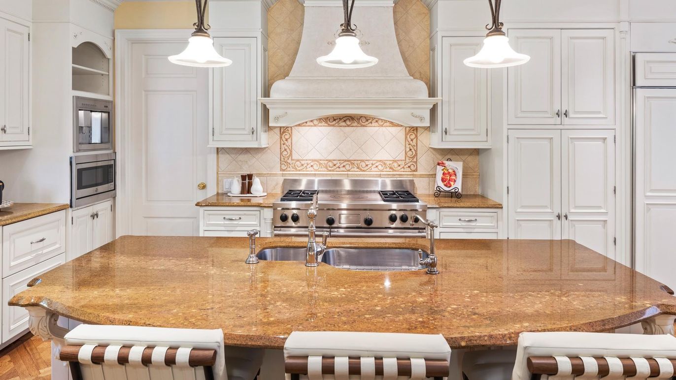 Interior, Kitchen, Pendant Lights, Stainless Steel Appliances, Wood Texture Flooring