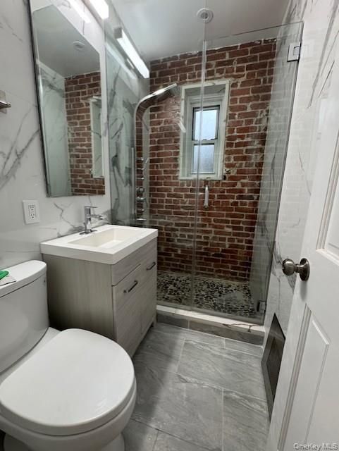 Bathroom, Glass Shower, Interior, Marble Walls, Stone Walls