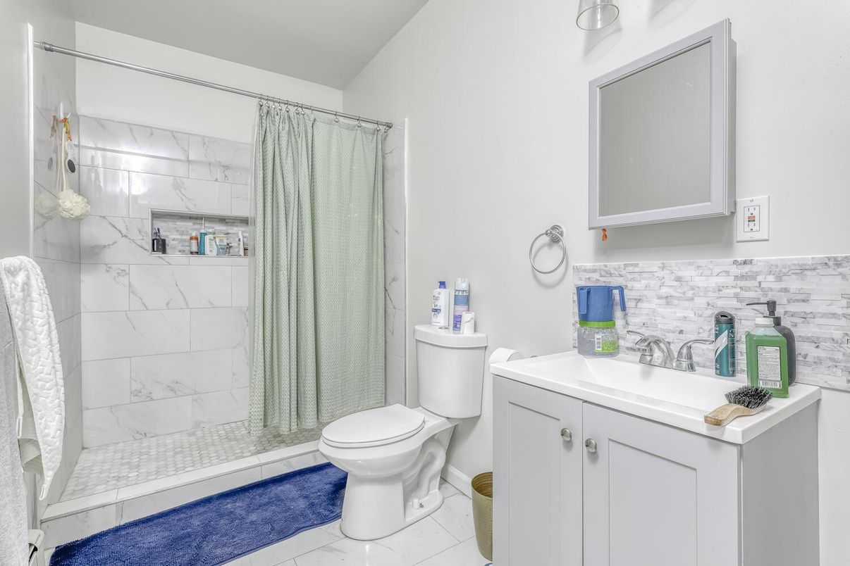 Bathroom, Glass Shower, Interior, Marble Walls