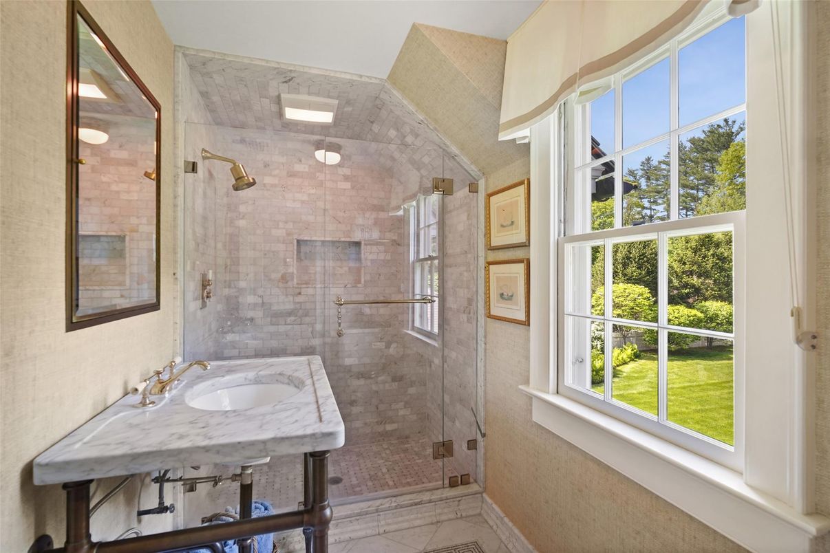 Bathroom, Glass Shower, Interior, Marble