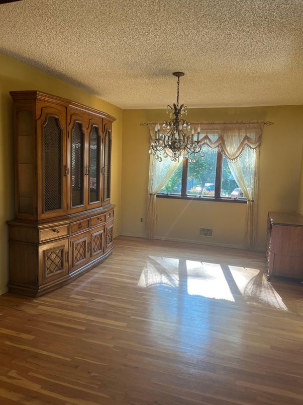 Chandelier, Empty room, Interior, Wood Texture Flooring