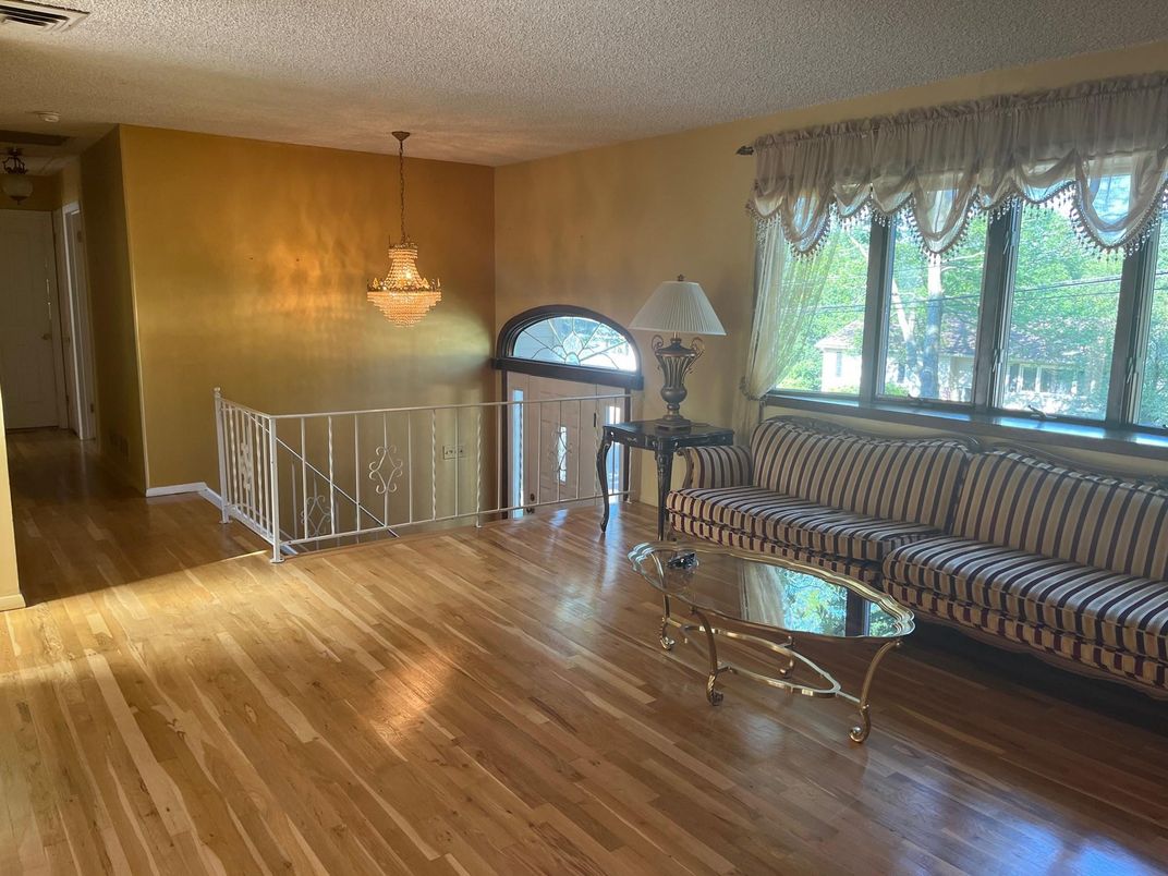 Chandelier, Interior, Living room, Wood Texture Flooring