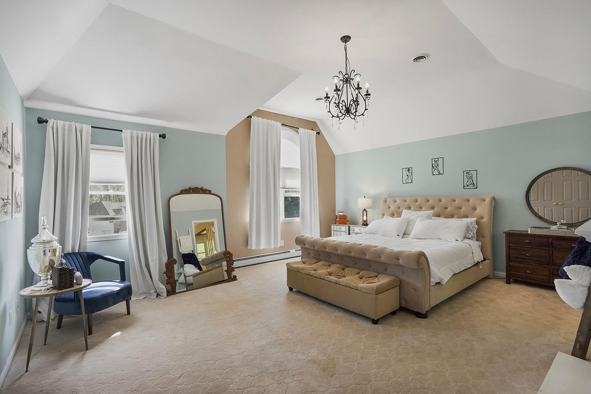 Bedroom, Chandelier, Interior