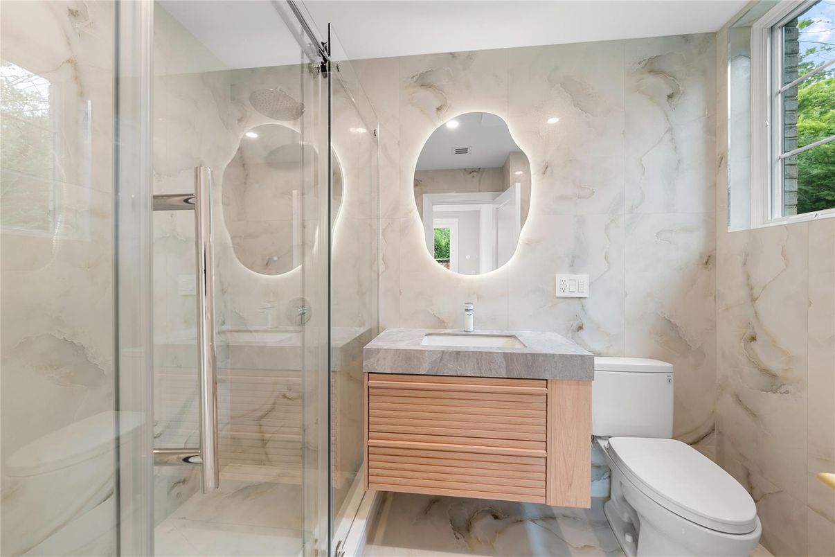 Bathroom, Glass Shower, Interior, Marble, Marble Walls