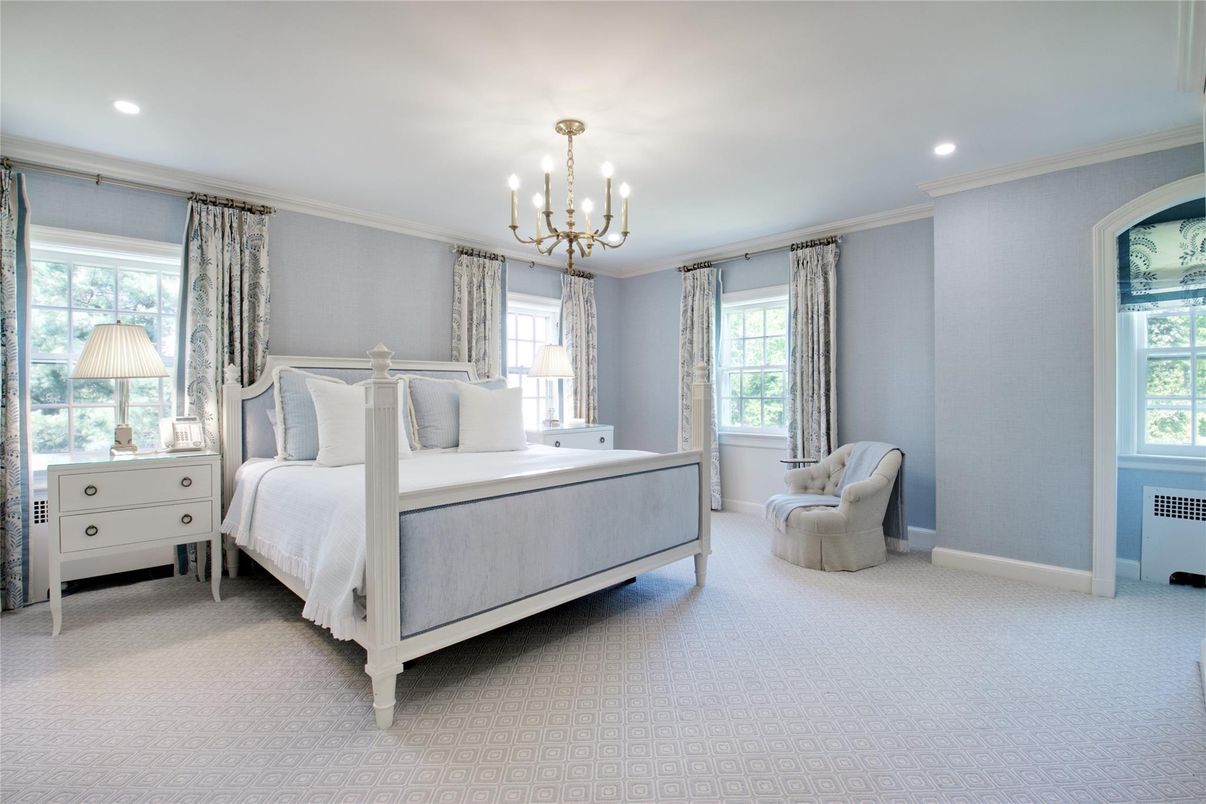 Bedroom, Chandelier, Interior, Recessed Lighting