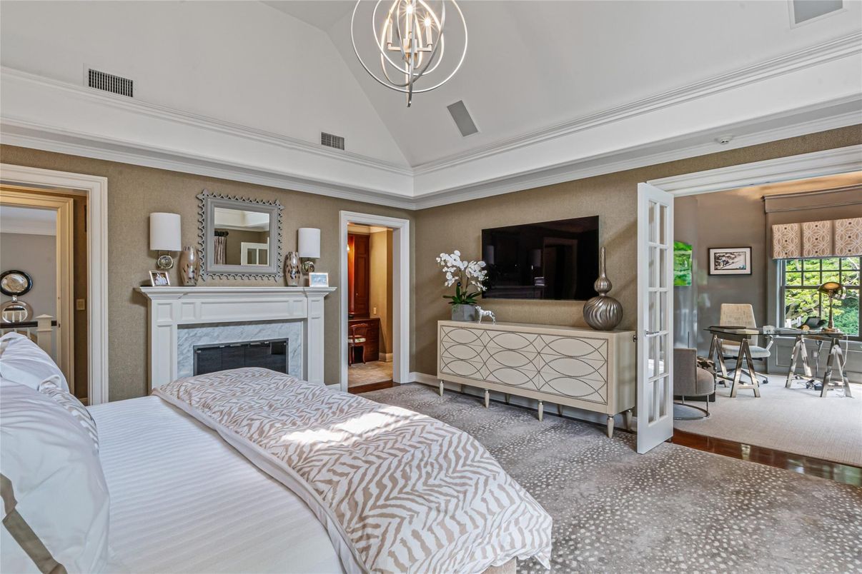 Bedroom, Fireplace, Interior