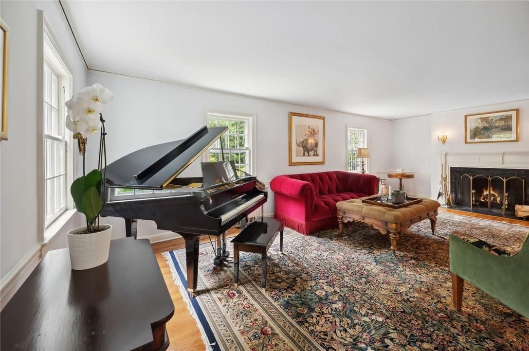 Fireplace, Interior, Living room, Piano, Wood Texture Flooring