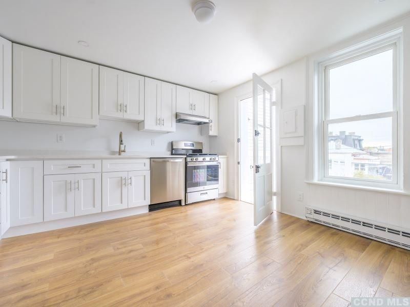 Interior, Kitchen, Stainless Steel Appliances, Wood Texture Flooring