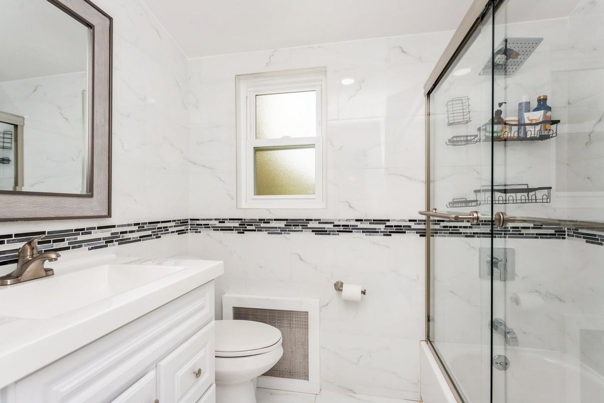 Bathroom, Glass Shower, Interior, Marble Walls