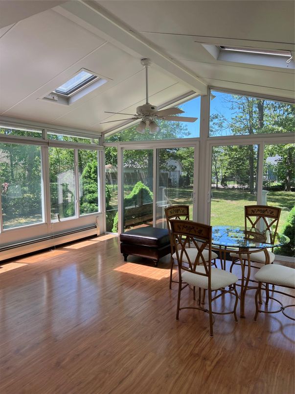 Dining room, Interior, Sun Room, Wood Texture Flooring
