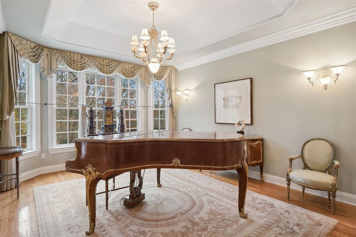 Chandelier, Interior, Piano, Wood Texture Flooring