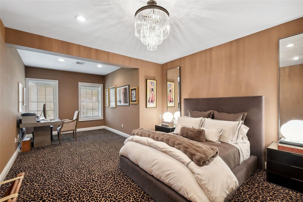 Bedroom, Chandelier, Home Office, Interior, Recessed Lighting
