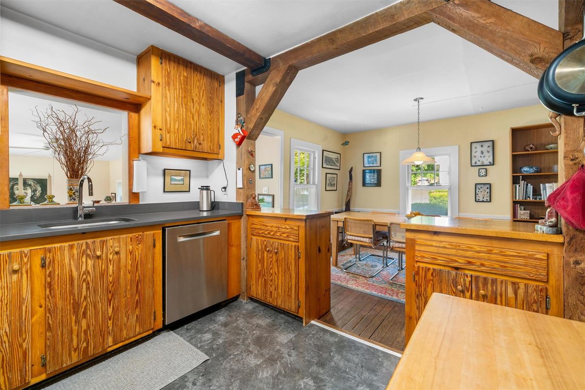 Interior, Kitchen, Pendant Lights, Wooden Beams