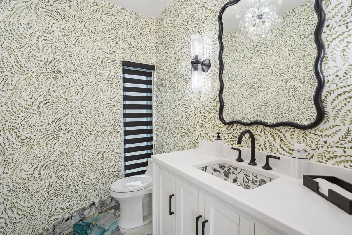 Bathroom, Chandelier, Interior