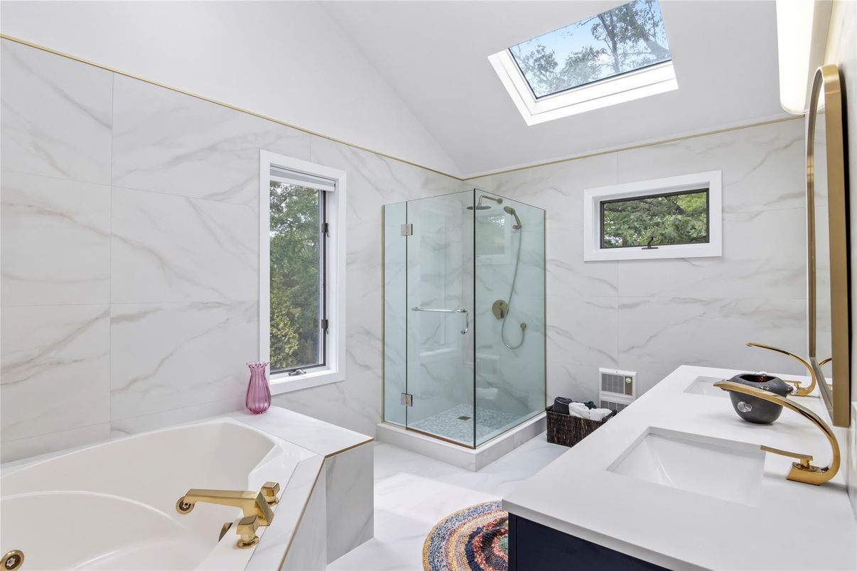 Bathroom, Glass Shower, Interior, Marble Walls