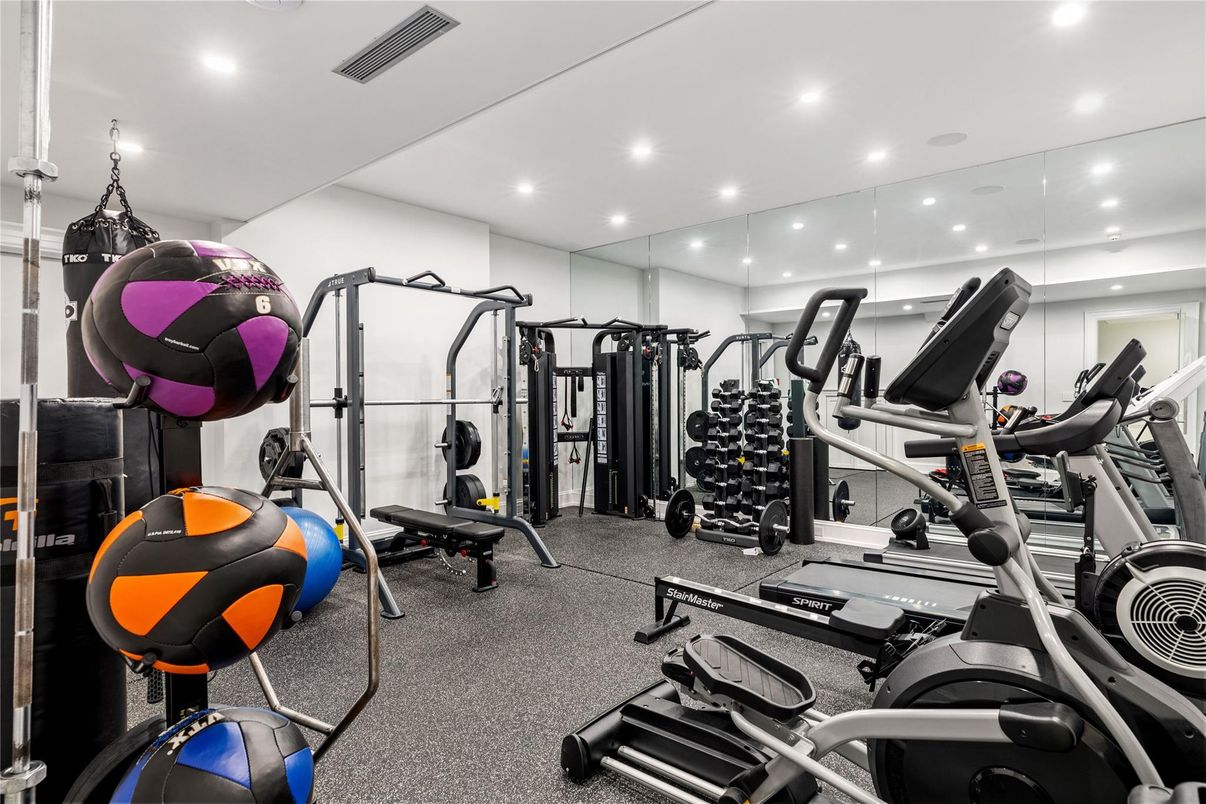 Fitness Equipment, Gym, Interior, Recessed Lighting