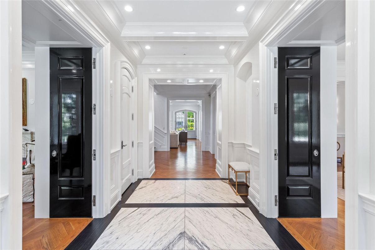 Interior, Marble, Recessed Lighting, Wood Texture Flooring