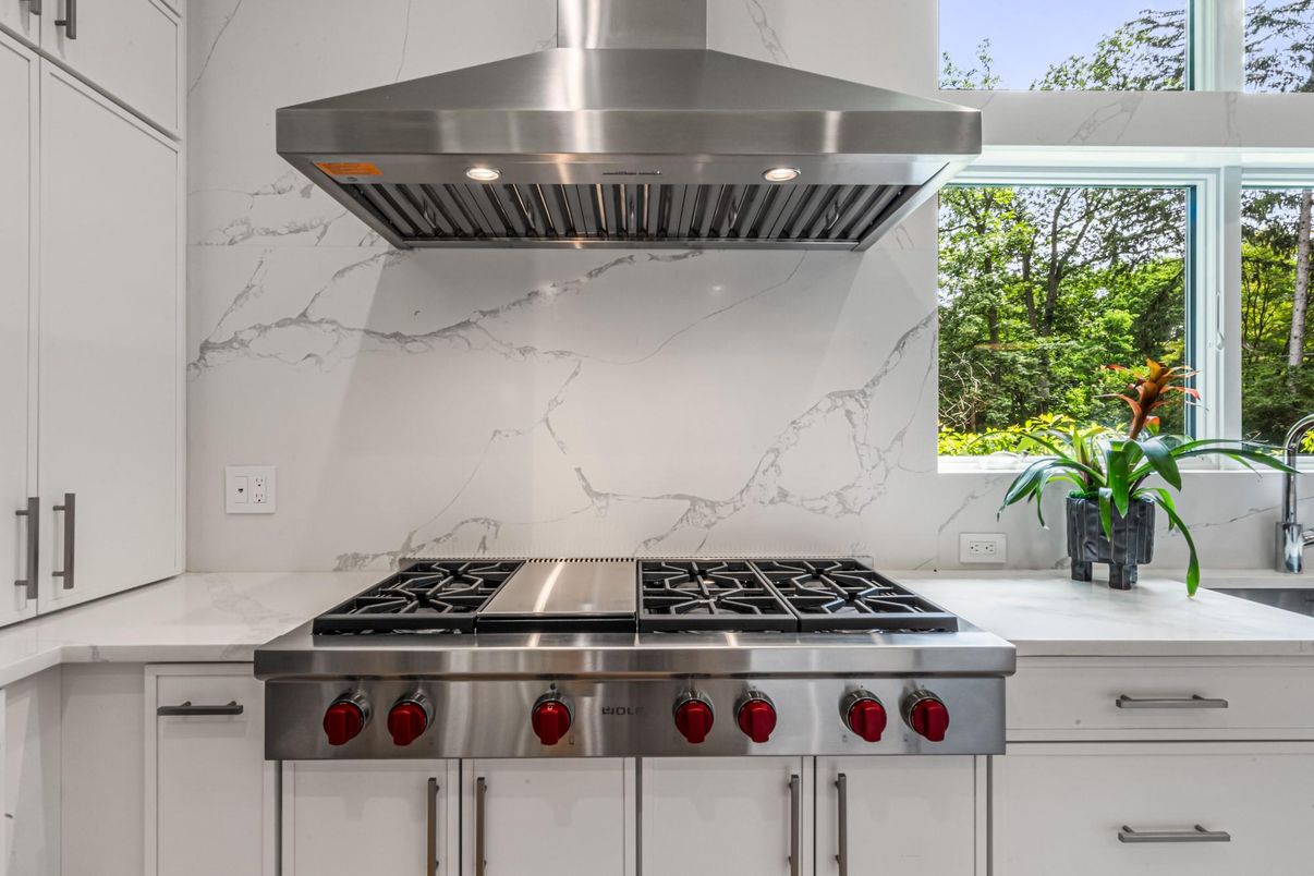 Interior, Kitchen, Marble Walls, Stainless Steel Appliances