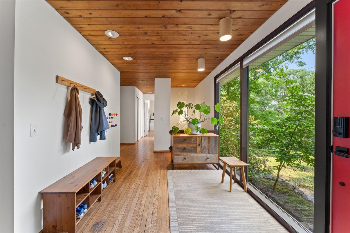 Interior, Recessed Lighting, Wooden Ceilings, Wood Texture Flooring